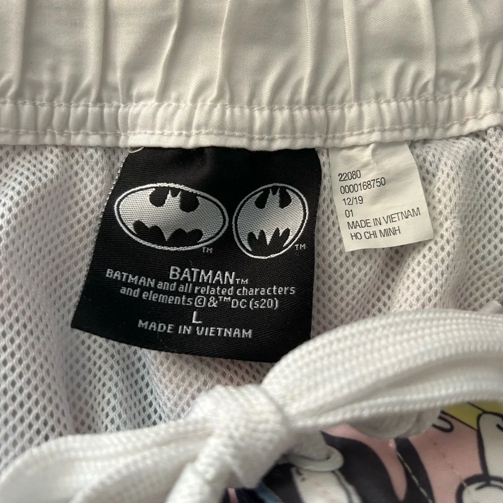 Batman Robin Pink Hawaiian Bathing Suit Shorts Swim Trunks Size L